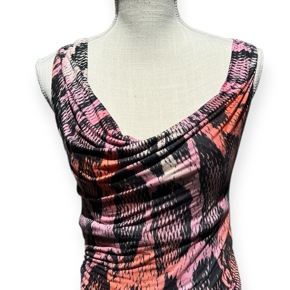 🌻 NEW Guess "Rhonnie" Snake Print Ruched Sides Bodycon Mini Dress Size Small - Picture 6 of 12